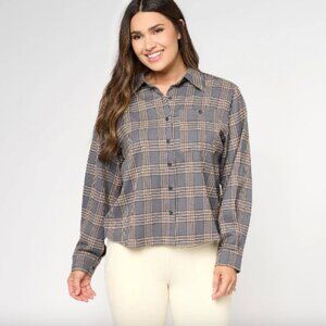 Attitudes by Renee Cozy Plaid Shirt Jacket , Sz a616821